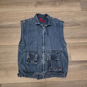Vintage RPM Fashions 90’s Y2K Denim Cargo Jacket Vest